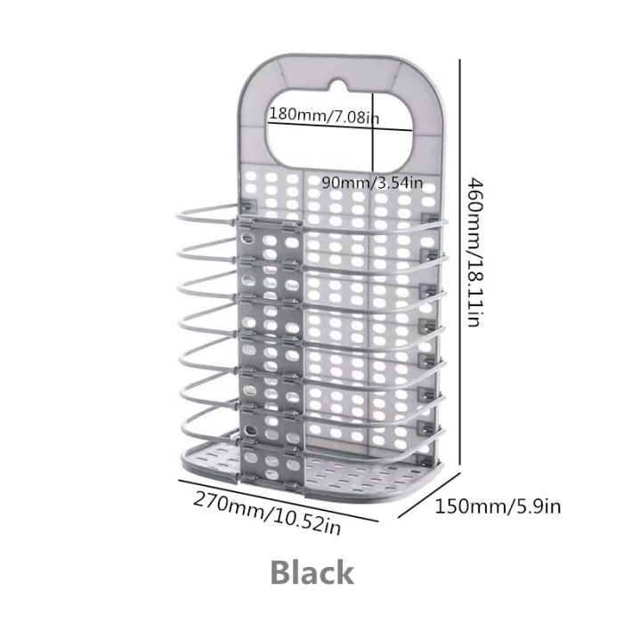 Collapsible Laundry Organizer Basket for dirty laundry with a space-saving design and sturdy handles for easy transport.