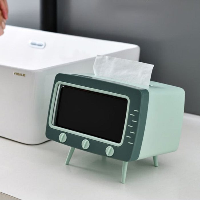 "Modern tissue box holder with lazy storage design for easy access to napkins and tissues.