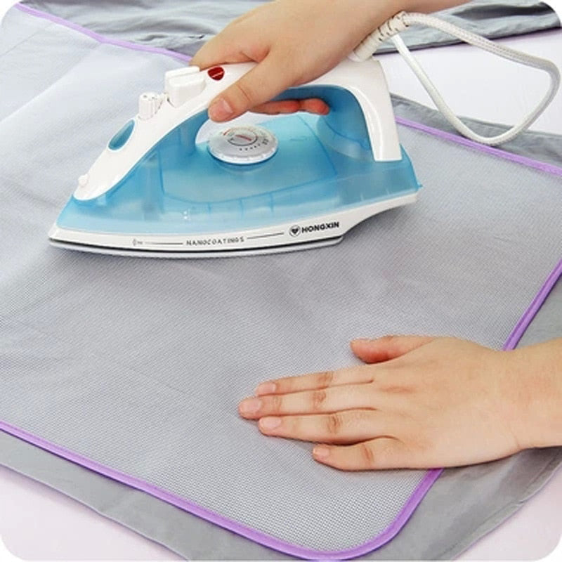 Mesh Ironing Board for Clothing with Protective Cloth Guard Cover and Pressing Pad, providing safe and efficient ironing for all fabrics.