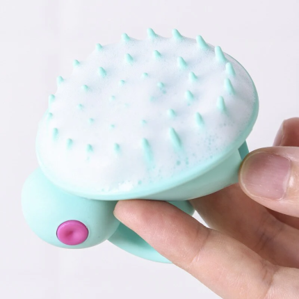 Silicon Shampoo Brush with soft silicone bristles for scalp massage and hair growth