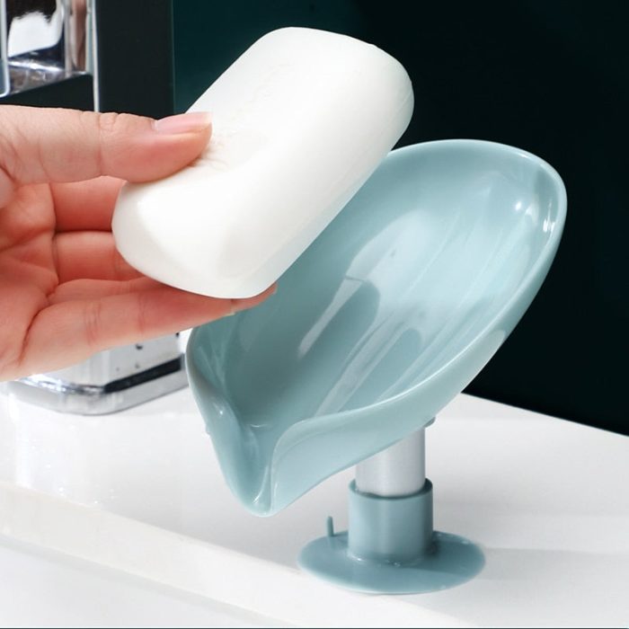 Leaf Shape Soap Box Drain Soap Holder – Bathroom shower soap dish with drainage to keep soap dry and organized.