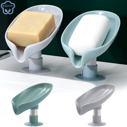 Leaf Shape Soap Box Drain Soap Holder – Bathroom shower soap dish with drainage to keep soap dry and organized.