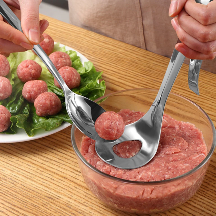 Meatball Maker Spoon Stainless Steel with ergonomic handle for easy shaping and scooping of meatballs and dough